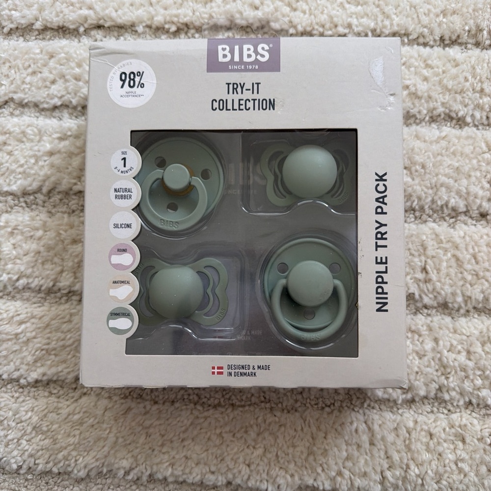 NEW BIBS Try-It Collection Nipple Try Pack - Sage Green